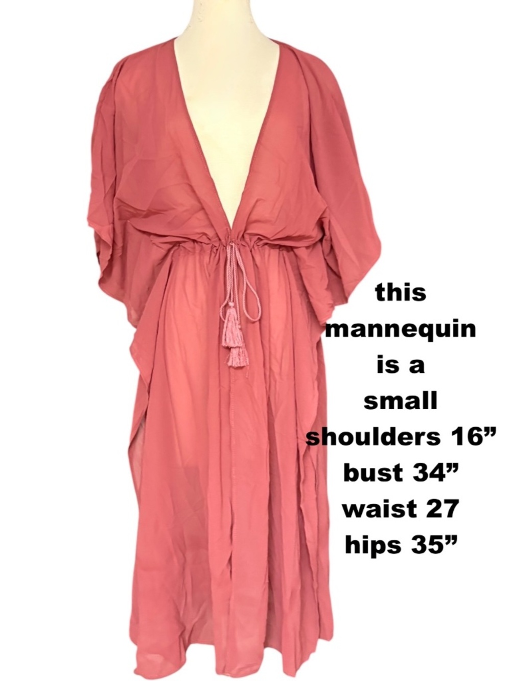 cover-up tunic ALLTHREADS Riviera Wrap one size coral tie front NWT silky poly
